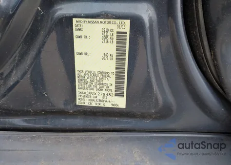 2013 Nissan Altima 2.5 S z USA, uszkodzony, nr VIN 1N4AL3AP2DC278482